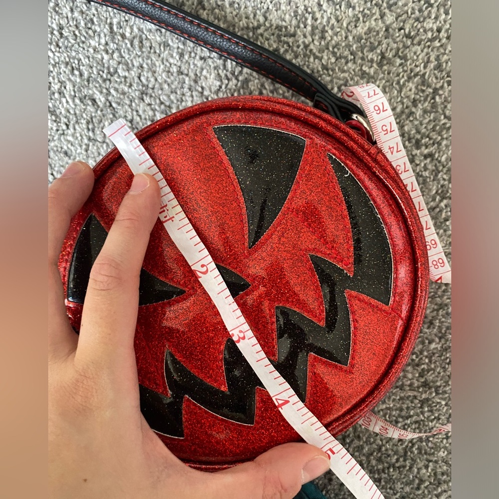 Love, Pain & Stitches mini Red Glitter Halloween Pumpkin Bag - Picture 9 of 11